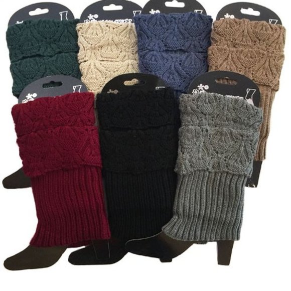 Knit leg warmers/boot cuffs-Cream - Picture 4 of 6